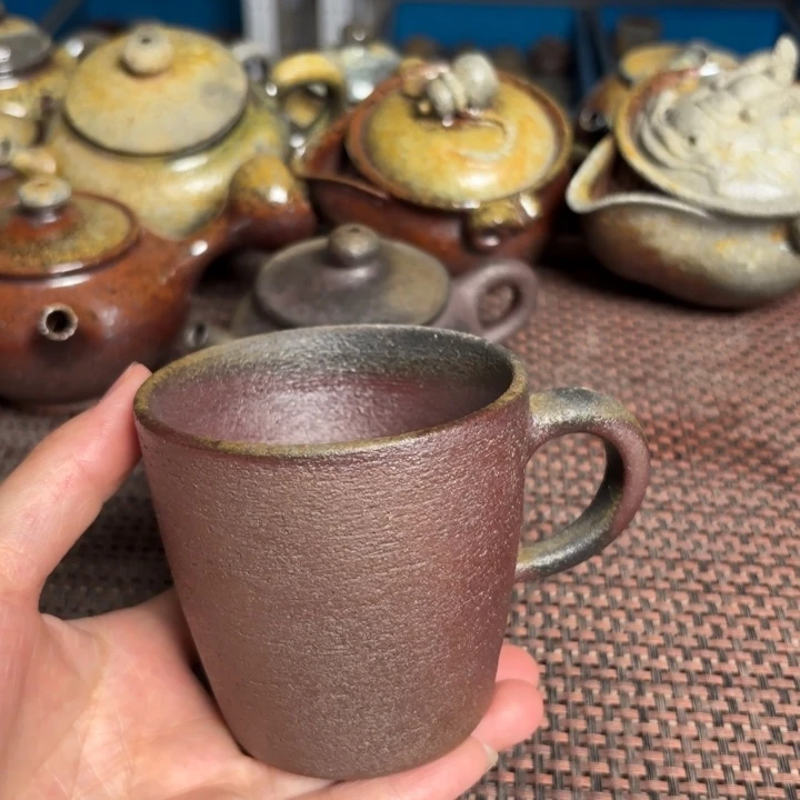 茶杯紫砂半玻马克杯