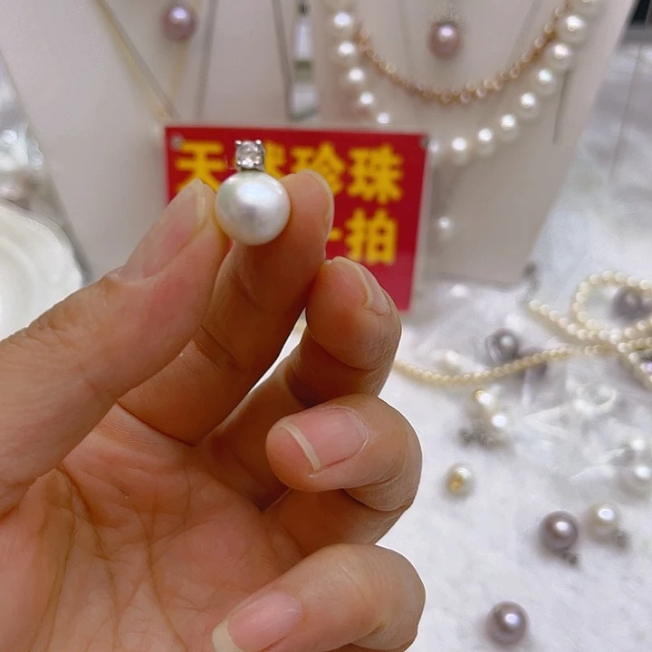 合金淡水珍珠白珠银色戴妃