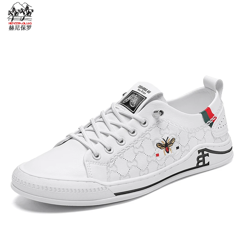 赫尼保罗百搭透气夏季板鞋男士低帮小白鞋一脚蹬夏季透气小白鞋男
