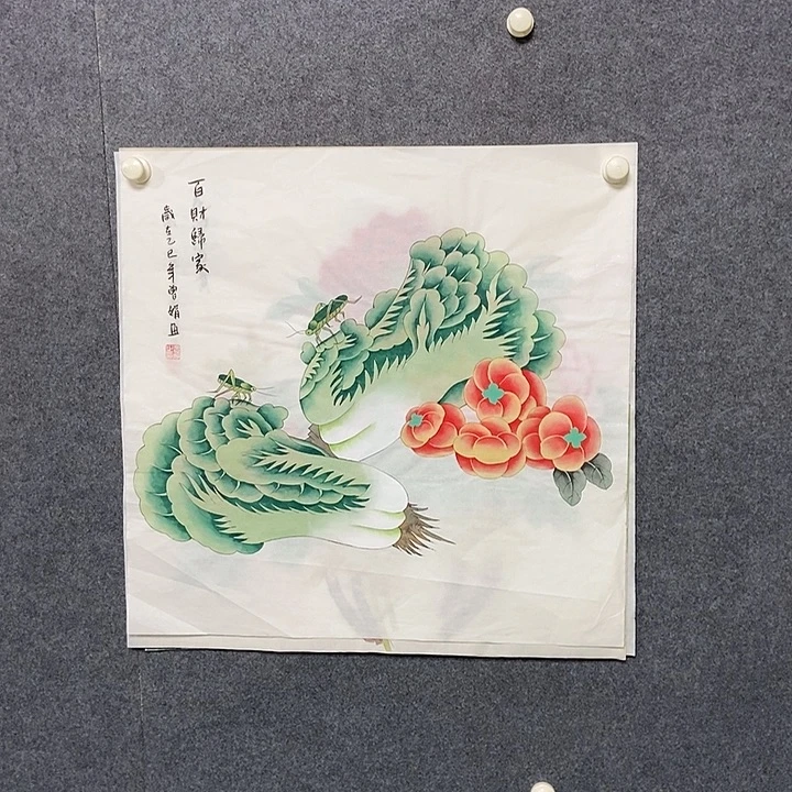 国画四尺斗方工笔花鸟一幅