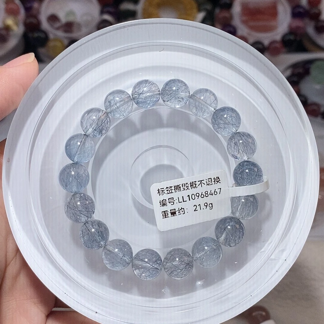 水晶手链未镶嵌蓝刚丝手链9.5