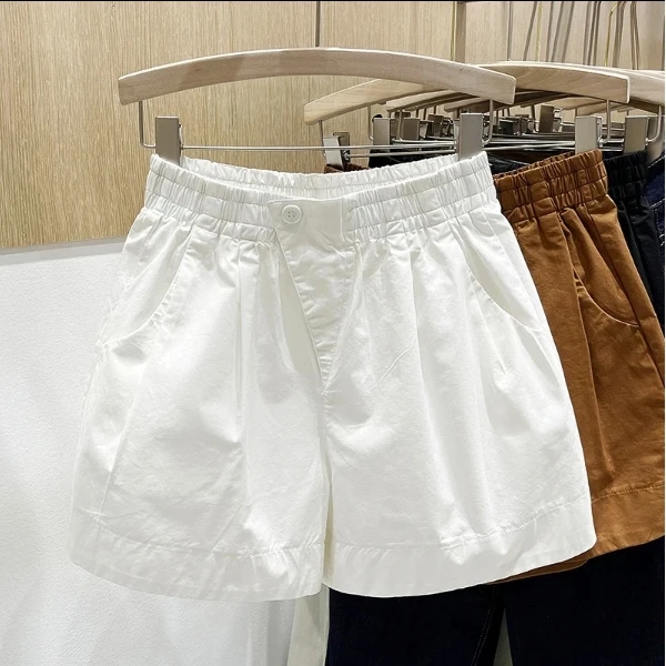 2025夏季外穿宽松显瘦阔腿裤高腰a字休闲百搭热裤ins潮休闲裤韩版