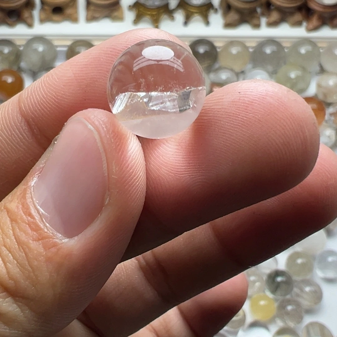 水晶珠宝半成品未镶嵌晶中晶球