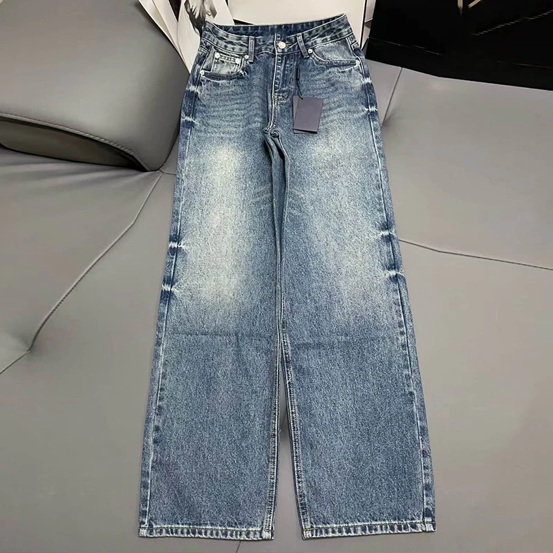 《252》南油高定气质百搭复古高腰显瘦直筒阔腿裤