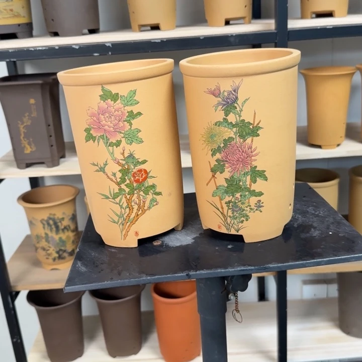 高度22口径14俩只 紫砂花盆