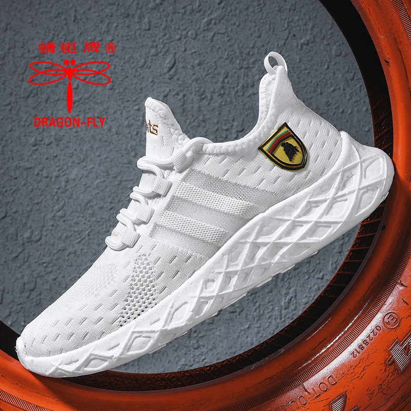 夏季厚底软底透气跑步潮流青年网鞋网面鞋车缝线百搭学生运动鞋男