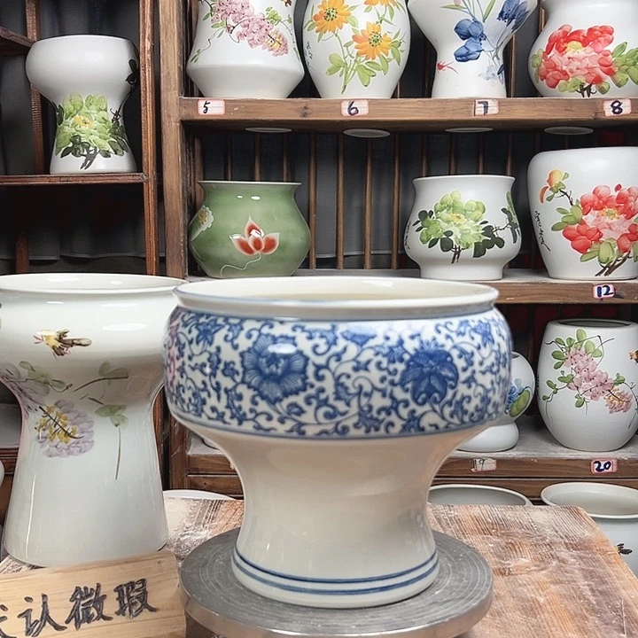 摆件口22青花子连新款陶瓷