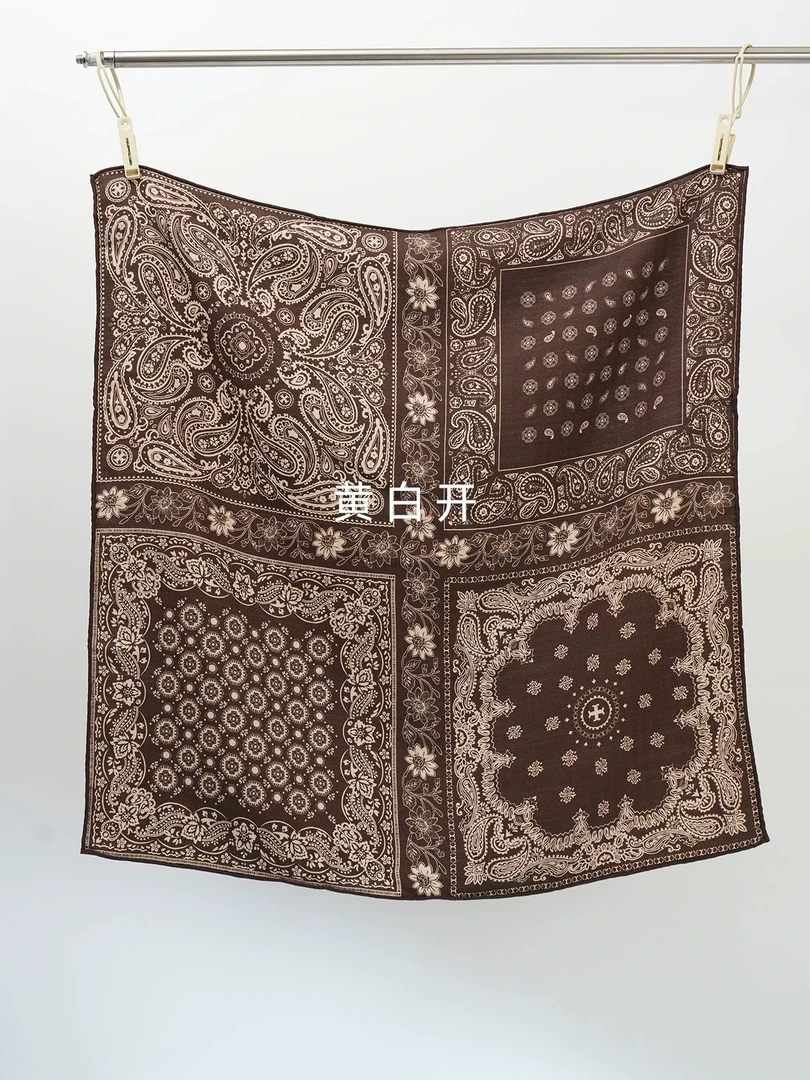 双面印花丝毛中方巾