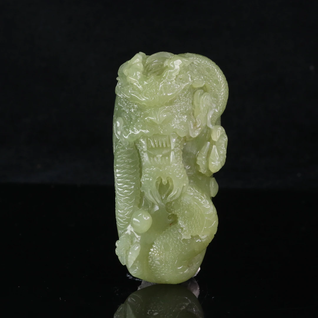 11和田玉若羌黄口龙手把件/500631北京中保拍卖