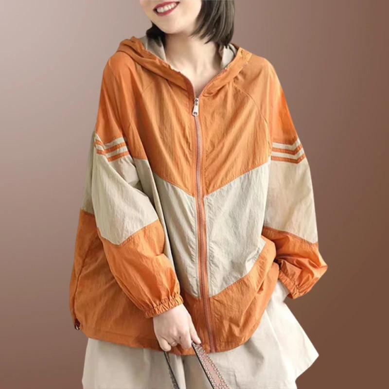 少女感时尚冰丝凉感连帽外套女2025夏季新款轻盈透气百搭防晒衫女