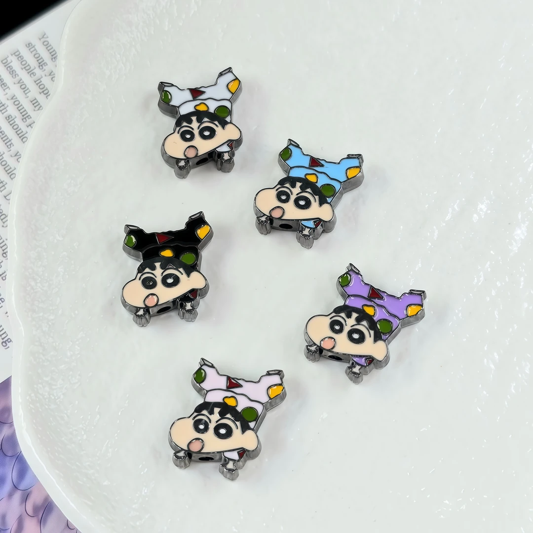 合金~睡衣蜡笔小新~卡通金属饰品串珠配件手机项链钥匙扣diy手工