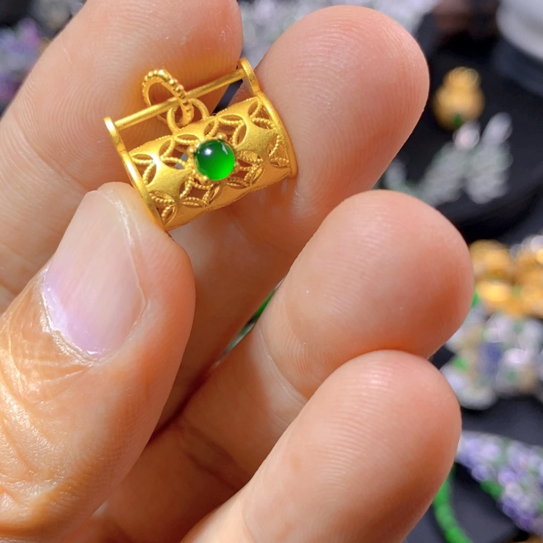 翡翠银S925镶嵌颈饰天然翡翠