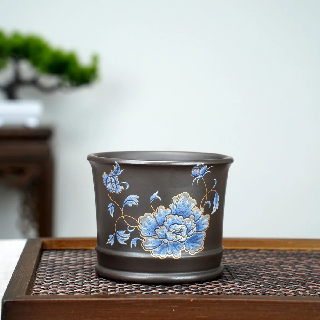 牡丹花/主人杯  150cc  石黄泥/宜兴原矿紫砂