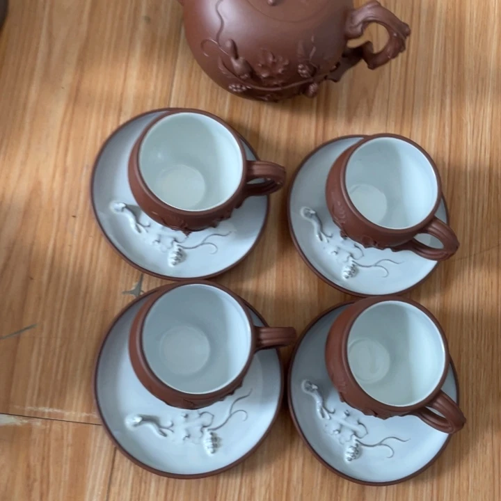 福***雕底槽青茶壶紫砂艺术作品