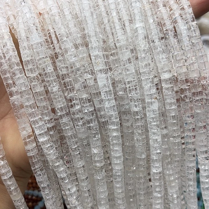 玛瑙/玉髓未镶嵌珠宝半成品一条6/3mm左右白水晶直切