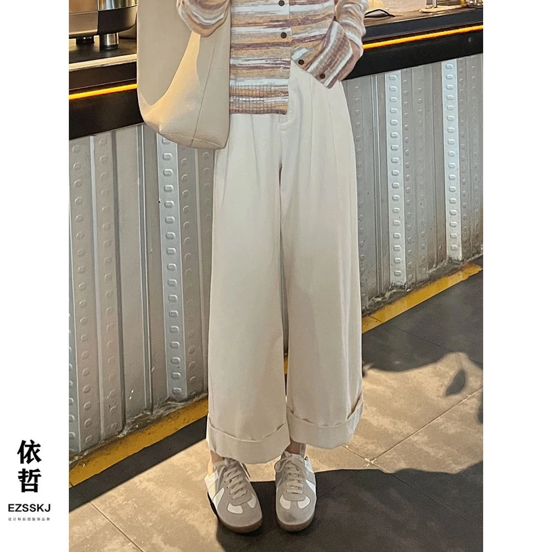 “裤腿棉裤”休闲高腰百搭秋冬棉裤长裤