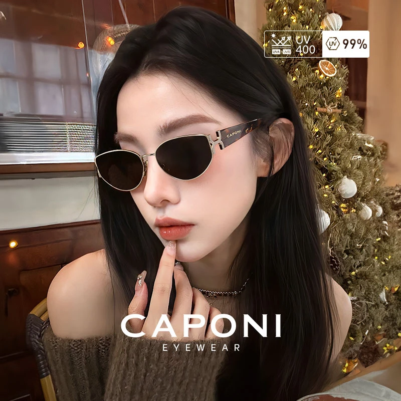 【薯薯镜】猫眼墨镜女2025新款高级感防紫外线窄框太阳眼镜34020