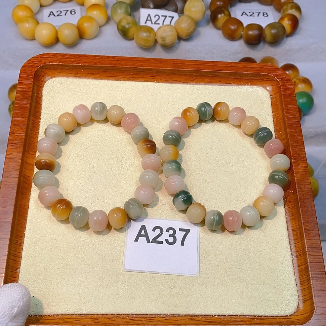 菩提根/象牙果手串夹心汉堡珠12mm（随机发一）