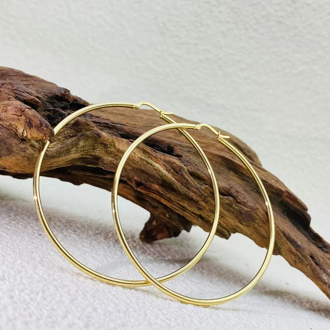 耳环｜18k金5.0极简大光圈耳环1188#卡5.0mm