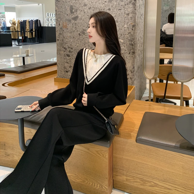 小香风时尚套装女春秋2025新款爆款洋气显瘦气质休闲阔腿裤两件套