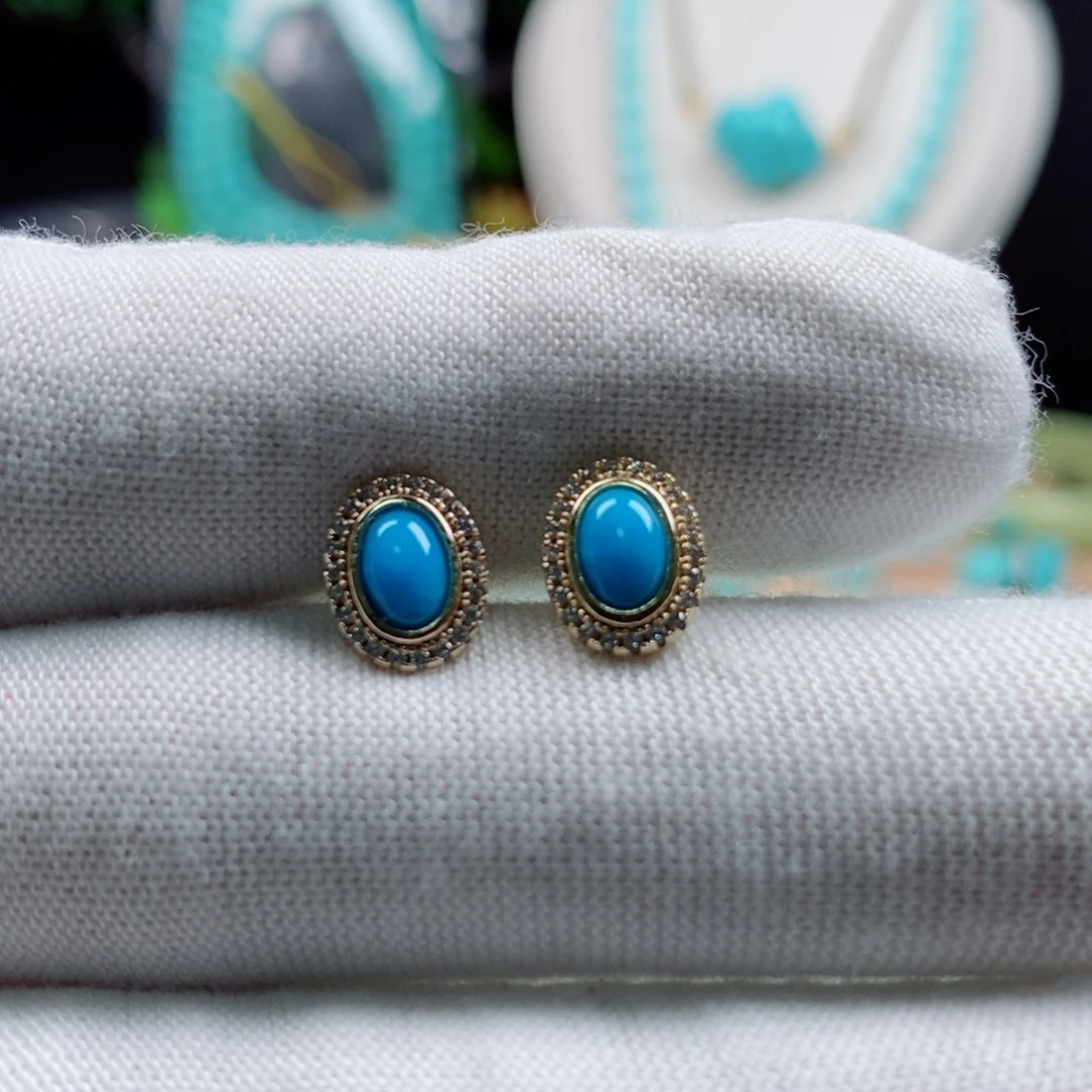 绿松石银S925镶嵌新款