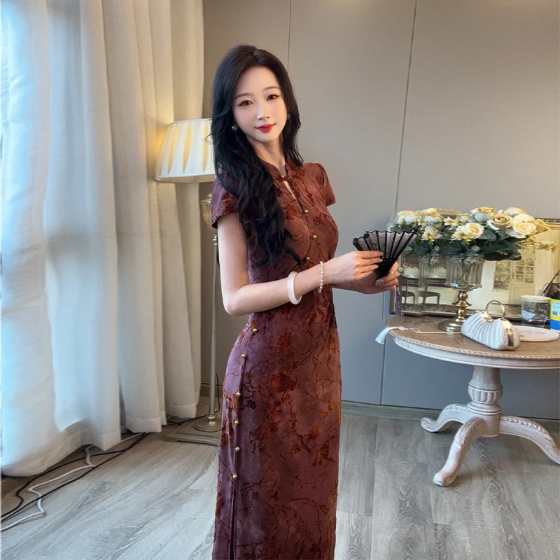 小楼家【芊澄】新中式复古国风改良旗袍连衣裙女2025夏气质显瘦长裙