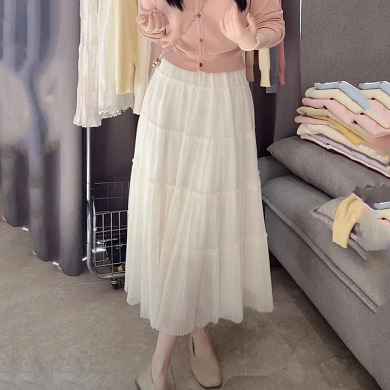 设计感时尚新款拼接半身裙女春夏款韩系中长款高腰A字版大摆裙子