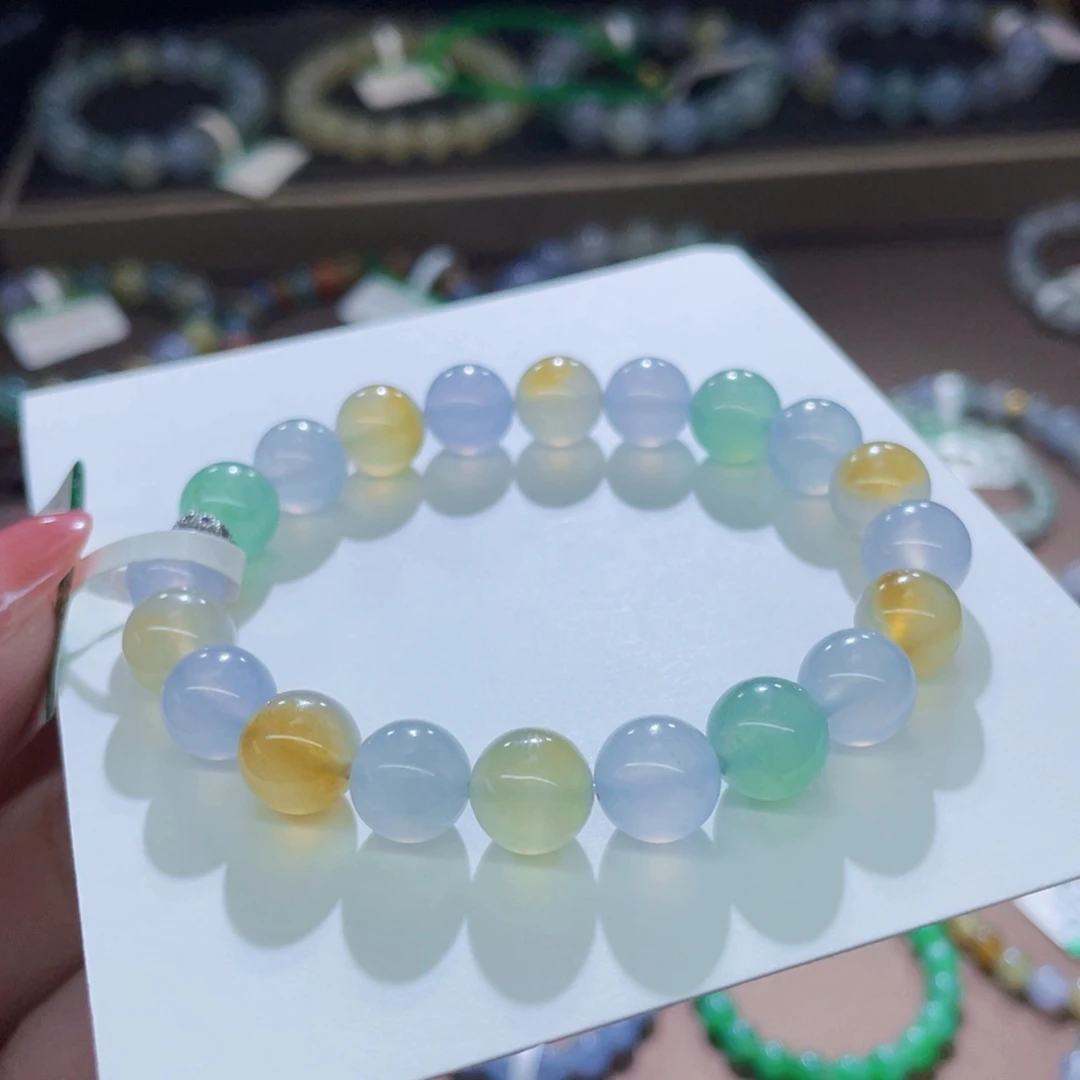 未镶嵌手链翡翠梦幻冰三彩卡9