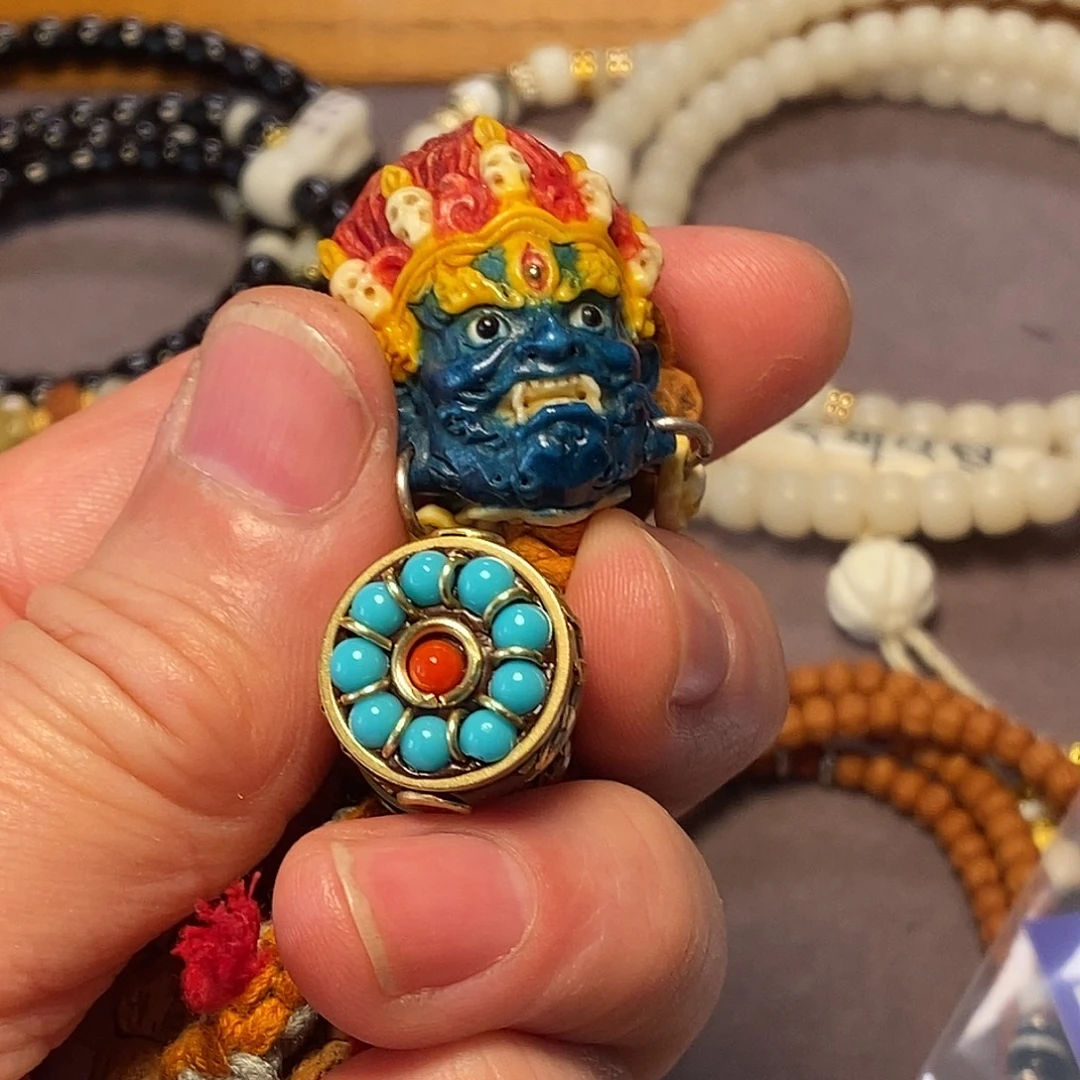 巫***娃菩提籽类手串配饰三通大黑天加背云