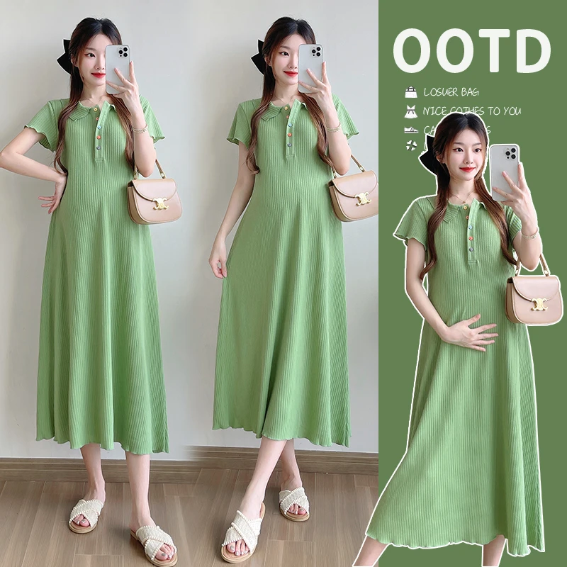 洋气孕妇装夏装连衣裙子宽松孕妈妈夏季遮肚子衣服小个子裙子