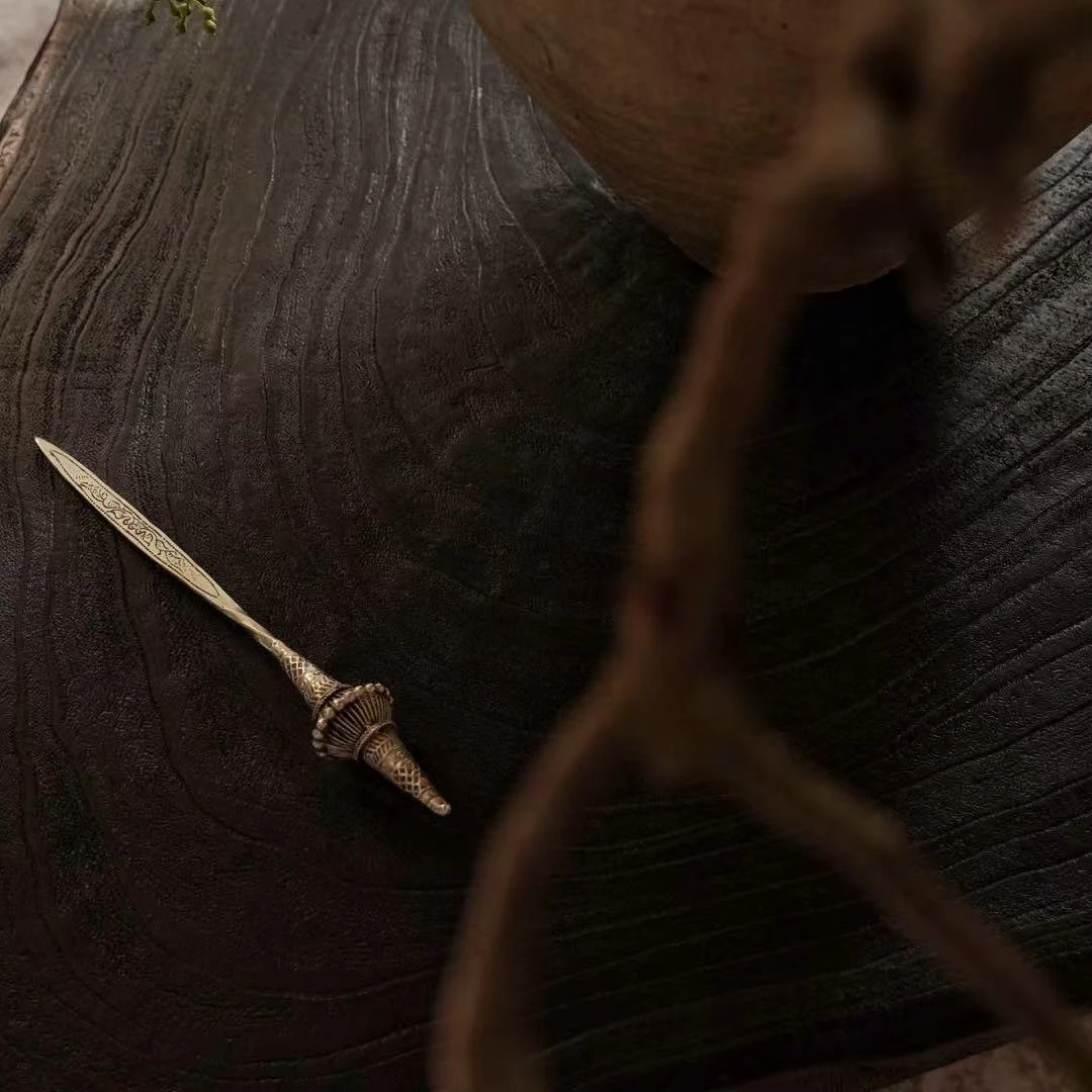 H69859手工画岚发簪银色小众古风复古