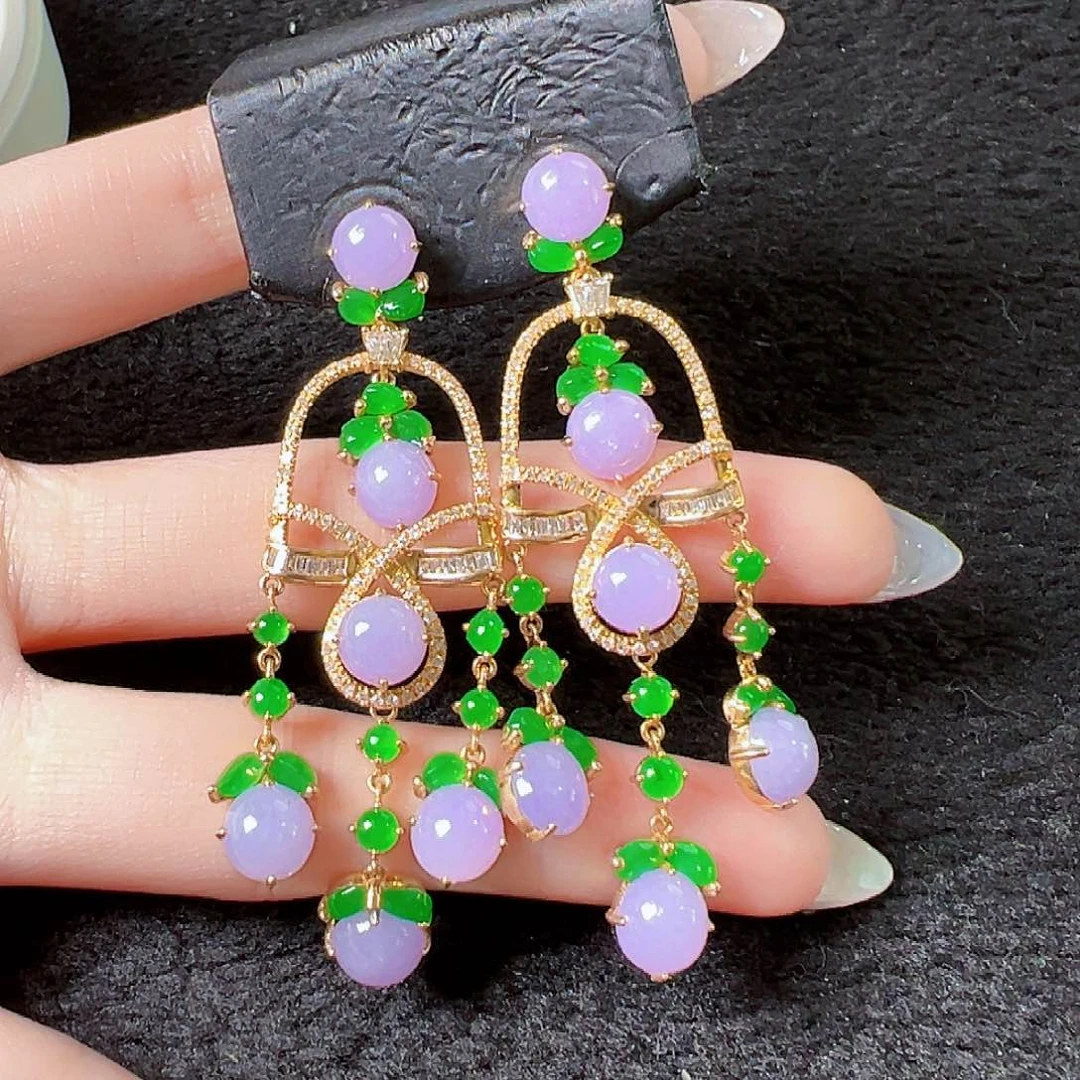 翡翠耳饰18K金镶嵌浅**开签收后24小时鉴赏期，过时不退