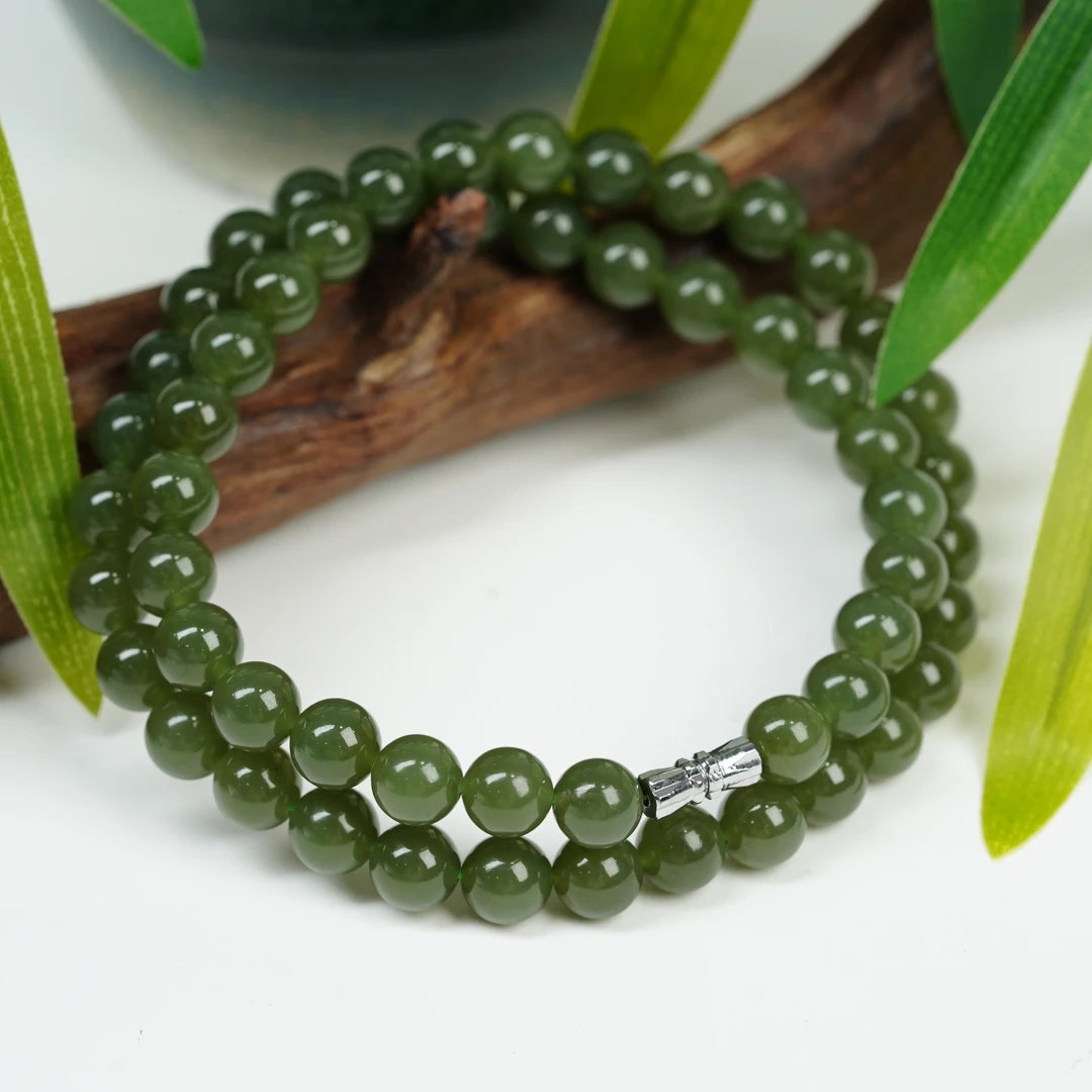 【小北好物】和田玉圆珠项链约8mm【多样性发一件】-17QH10X852