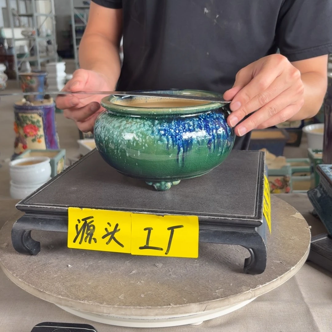 一风堂石湾花盆。微瑕 内口14深度9