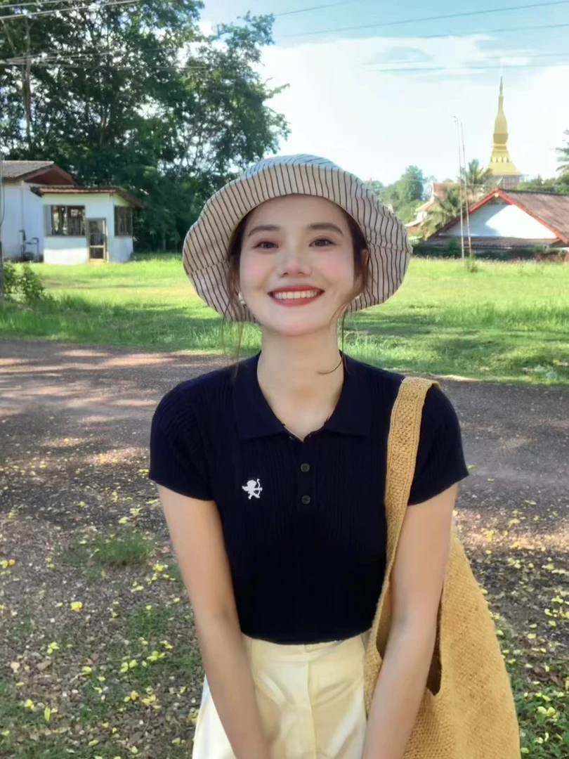 2025夏季新款老钱风休闲polo领针织短袖高腰气质半身裙两件套装