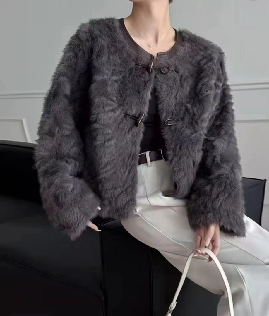 25新款小湖洋高奢毛毛时尚轻奢皮草毛毛外套5102秋冬款
