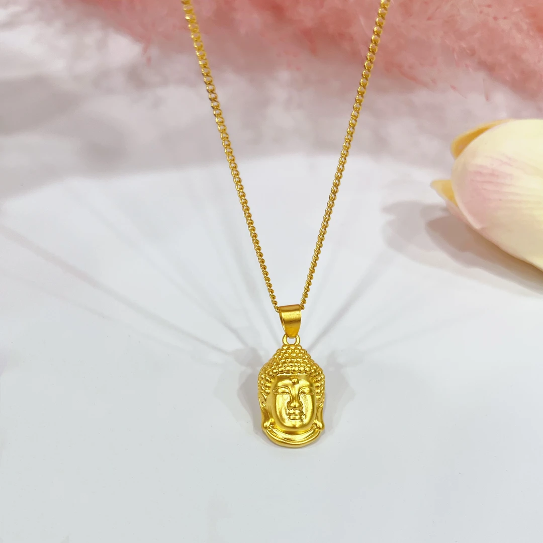合金项链 2895合金高定古巴链立体佛头锁骨项链（链长50）
