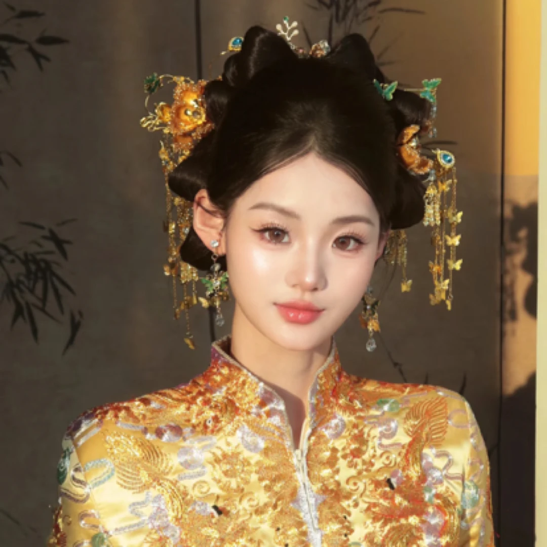 Z8139中式婚礼龙凤褂造液花减龄新中式发簪古风新娘结婚配饰