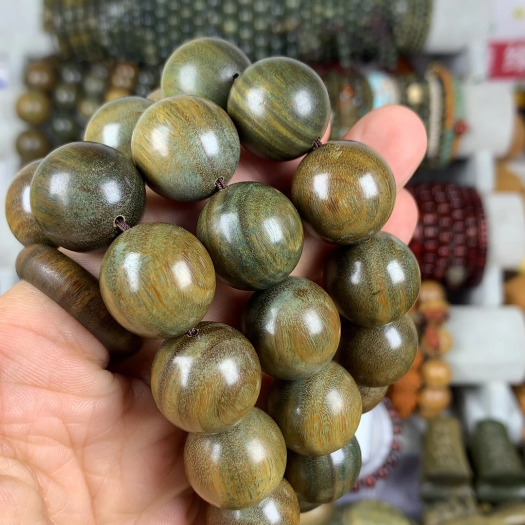 微瑕福利20mm绿檀单圈特价不退不换