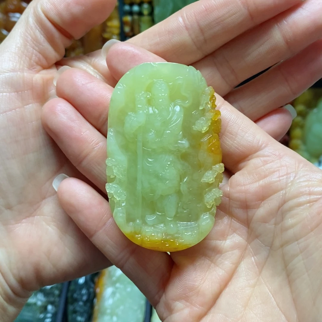 岫玉吊坠(赠链)未镶嵌环**化