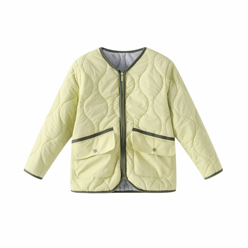 男童绗棉外套冬季新款中大童加绒保暖一体绒拉链上衣