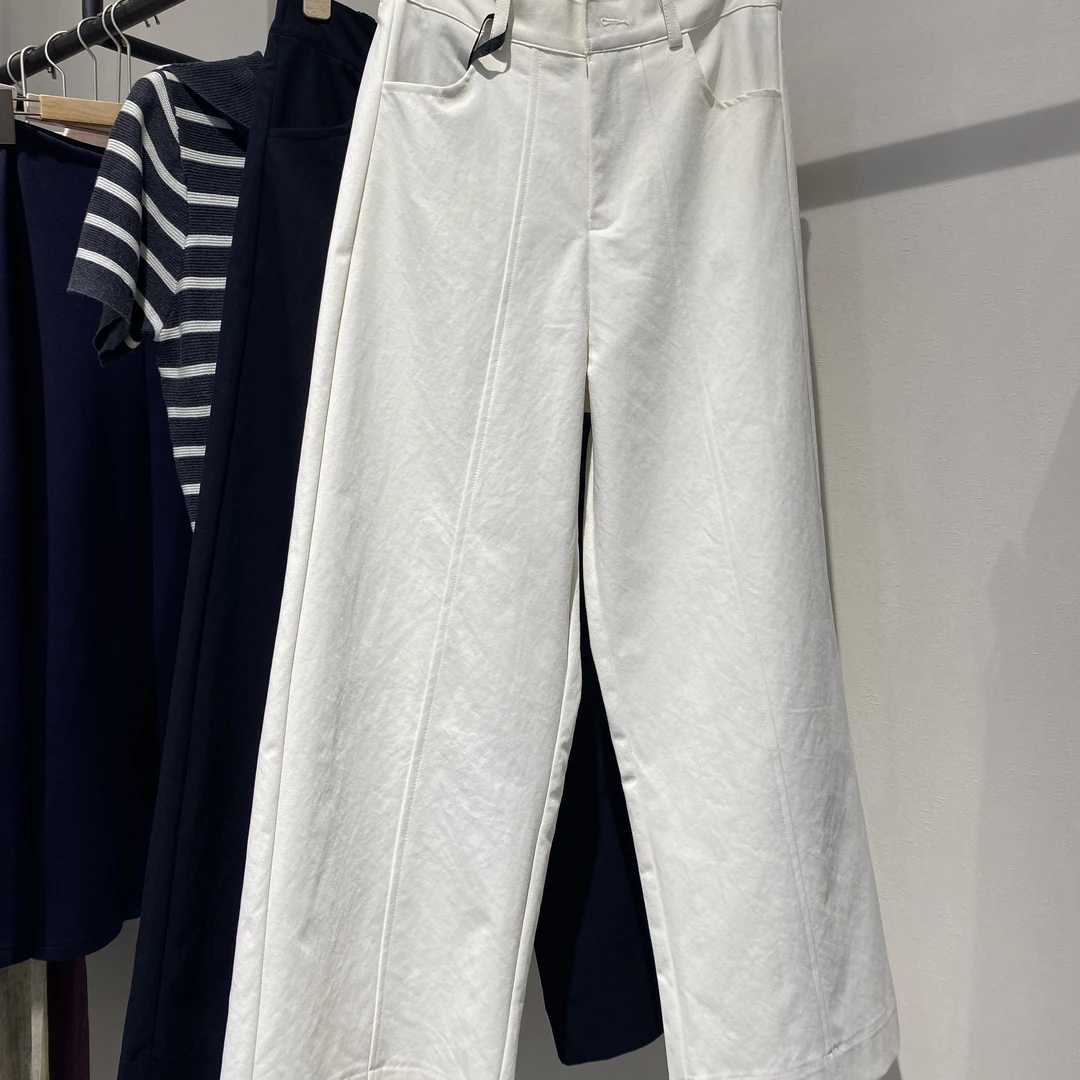 新款简约素雅直筒长裤优雅气质显瘦休闲百搭