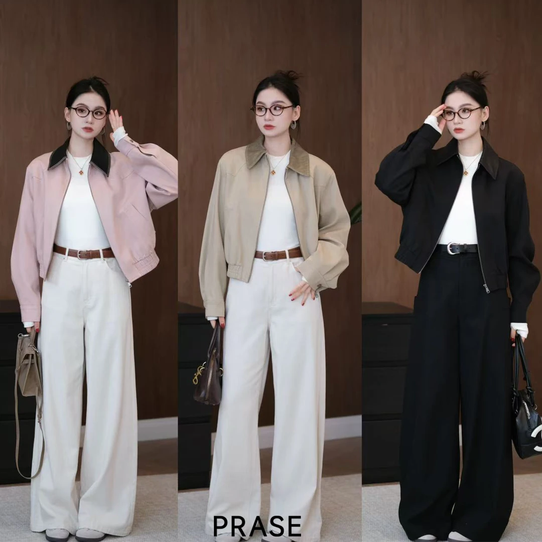 PRASE·噜【慢调巴黎】微胖轻奢设计款春女天丝棉夹克短外套PR501S06