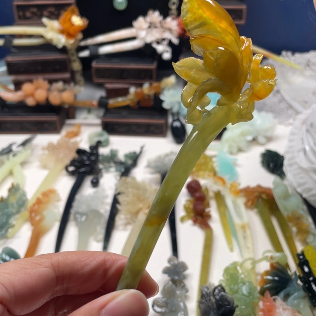 【闪购商品】未镶嵌岫玉发饰仙*掌