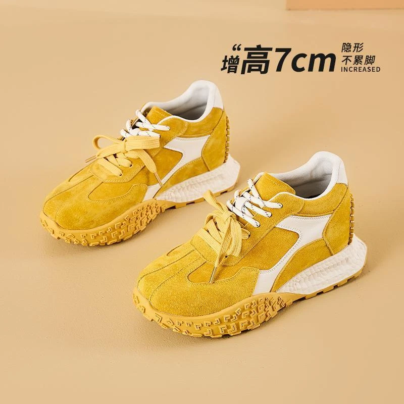 【轻奢女鞋】厚底内增高德训鞋女2025年春夏新款明星同款百搭鞋子