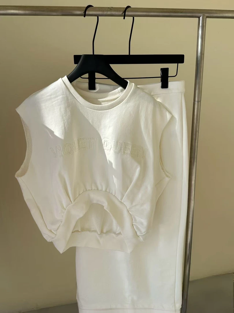 【Ann.G】F30234与G10234原创设计重工休闲无袖卫衣半裙套装