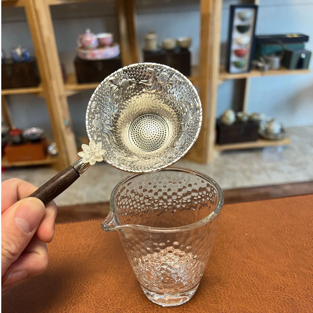 伊米-银茶漏加锤纹公道杯 ZH1637