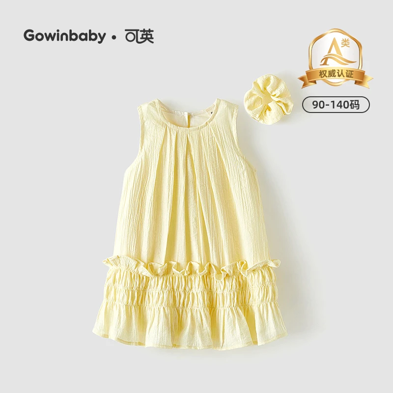 可英女童连衣裙韩式2025夏季款女孩拼接娃娃裙女宝洋气甜美公主裙