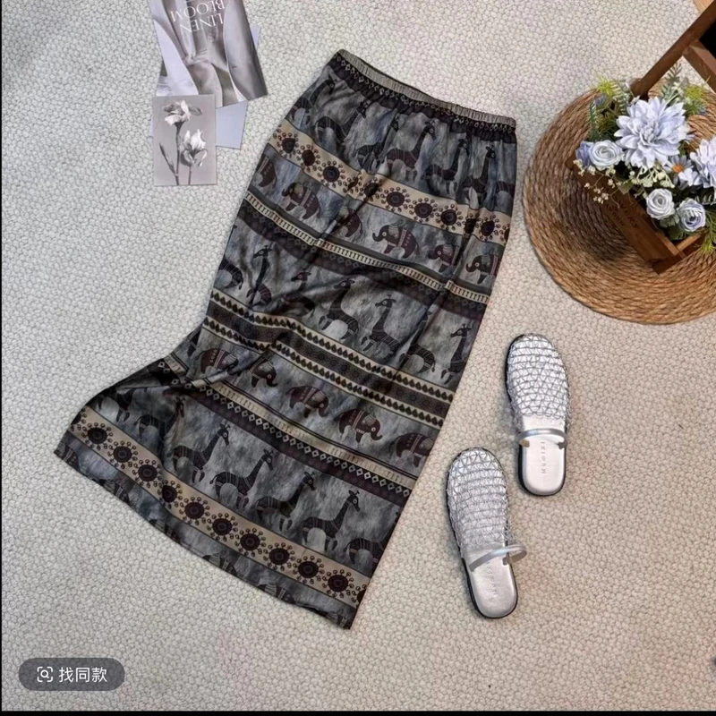 7082【衍夏】新款高腰薄款半身裙