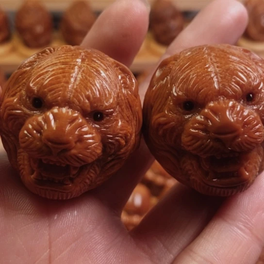 橄榄核手串/手链虎头一对